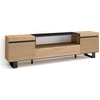 Image de COZY Meuble TV, Banc Télé, 200x35x57cm, Pour les TV jusqu'à 80", Chêne