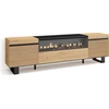 Image de COZY Meuble TV, Banc Télé, 200x35x57cm, Pour les TV jusqu'à 80", Cheminée électrique, Chêne