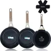 Image de Briebe Black Titanium Set 3 poêles à induction antiadhésives en titane 20-24-28 cm, aluminium forgé noir