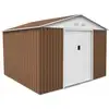 Image de Gardiun - Abri De Jardin En Métal Bristol 7,74 M² 241x321x205 Cm Ext. Acier Galvanisé Marron