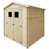 Image de Abri De Jardin En Bois Massif Gardiun Alexander I - 3,65 M² Ext. 196x186x183/218 Cm Toiture D'Asphalte