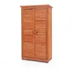 Image de Gardiun   Armoire De Jardin En Bois 87 X 46 X 160 Cm   Résistante Aux Intempéries   Compartiments Sécurisés Avec Porte À Persiennes - Emmy 87 X