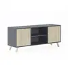 Image de WIND Meuble TV 140 avec 2 portes, Gris Anthracite et chêne, 140x40x57cm