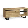 Image de NATURALE Meuble TV, Couleur Chêne et Noir, 1 porte et 2 logements, 120x40x53cm