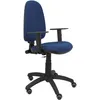 Image de Piqueras Y Crespo - Modelo Ayna - Silla De Oficina Ergonómica Con Mecanismo De Contacto Permanente, Regulable En Altura Y Ruedas De Parqué - Asiento Y Respaldo Tapizados En Tejido Bali Color Azul Marino (brazos Regulable