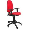 Image de Piqueras Y Crespo - Modelo Ayna - Silla De Oficina Ergonómica Con Mecanismo De Contacto Permanente, Regulable En Altura Y Ruedas De Parqué - Asiento Y Respaldo Tapizados En Tejido Bali Color Rojo (brazos Regulables En Al