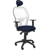 Image de Chaise Jorquera maille blanche assise bleu bali avec appui-tête fixe