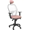 Image de Chaise Jorquera siège résille blanc bali rose pâle avec appui-tête fixe