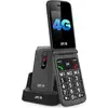 Image de SPC Stella 3 - Téléphone portable 4G pour seniors avec couverture à clapet, grosses touches, touche d'appel d'urgence, configuration à distance, compatible avec les appareils auditifs, 103dB et station de charge - Noir
