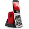 Image de SPC Stella 3 - Téléphone portable pour seniors 4G avec clapet, grandes touches, bouton d'appel d'urgence, configuration à distance, compatible avec les appareils auditifs, 103 dB et station de recharge - Rouge