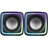 Image de Mars Gaming MSCUBE noir, haut-parleurs de jeu RGB compacts, processeur sonore DSP 8W, contrôle du volume