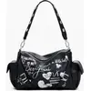Image de Sac noir stylé pour femme avec lanières et poches amovibles
