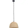 Image de Lampe suspendue Cortic en rotin naturel / noir pour ampoule E27