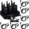 Image de Retevis RT668 Radios bidirectionnelles avec casque, radios PMR446 avec chargeur 6 voies, 1200 mAh, VOX, batterie radio rechargeable pour école, usine, chantier, bar (pack de 6, noir)