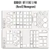 Image de Accessoire Eduard Masque pour verrière et roues Messerschmitt Bf 110G (pour maquettes Monogram et Revell) (fait à partir de bande jaune de Kabuki 1/