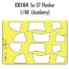 Image de Accessoire Eduard Sukhoi Su-27 Flanker (pour maquettes Academy) (fait à partir de bande jaune de Kabuki japonais) 1/48 EduaEX104 - Masques de verriè