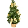 Image de Arbre décoré avec des décorations dorées 30 cm