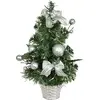 Image de Arbre décoré avec des décorations argentées 30 cm