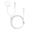 Image de Swissten - Câble magnétique Lightning et USB-C pour recharge rapide de l'Apple Watch et de l'iPhone (1,2m) - Blanco