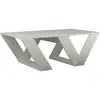 Image de Table Basse Fixe 110x60x40 Cm En Mélamine   Design Minimaliste   Idéale Pour Salons Modernes   Couleur Blanche   Toilinux