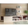 Image de Skye Decor, meuble TV haut de gamme, 120 cm, panneau de particules 100 % mélaminé, épaisseur 18 mm | 2 étagères murales incluses | Design moderne et élégant en blanc, idéal pour votre intérieur.