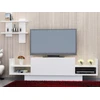 Image de Skye Decor, meuble TV haut de gamme, 120 x 36 x 31,5 cm, 100 % aggloméré mélaminé, épaisseur 18 mm | Étagère murale 28,5 x 10,3 x 29,5 cm | Design moderne et élégant, couleur blanche.