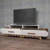 Image de Skye Decor, Flora- Flora CNF, couleur noyer, blanc, meubles TV, 50 x 205 x 36,8 cm, panneau de particules 100 % mélaminé