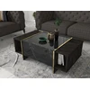 Image de Skye Decor, Veyron - Noir, Or, Tables basses, Noir, Plateau en mélamine, 103,8 x 60 x 37,3 cm