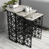 Image de Skye Decor, style - White Marble, ensemble de tables (3 pièces), blanc, 100 % PANNEAUX DE PARTICULES MÉLAMINÉS, 46 x 33 x 62 cm