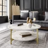 Image de Skye Decor, Versy- Versy HDL, or,blanc, tables basses, 90x90x36,8 cm, 100% panneau de particules mélaminé