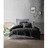 Image de L'Essentiel Linge de Maison, Plain - Black, Grey, ensemble linge de lit, noir, 100 % COTON RANFORCE, 240 x 220 cm