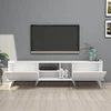 Image de Skye Decor, meuble TV haut de gamme, blanc, 180 x 52 x 34 cm | Panneau de particules 100 % mélaminé, épaisseur 18 mm | Avec de nombreuses étagères, possibilité de fixation murale, design scandinave.