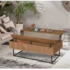 Image de Skye Decor, Est- EstSPH, couleur noyer,noir, tables basses, 43x120x60 cm, 100% panneau de particules mélaminé