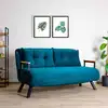 Image de Hanah Home, Sando 2-Seater - Petrol Green, Canapés-lits, Canapé-lit 2 places, vert pétrole, polyester, 133 x 78 x 78 x cm