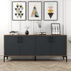 Image de Skye Decor, Kiev- Kiev HCT, couleur noyer,Anthracite, commodes, 78x180x35 cm, 100% panneau de particules mélaminé