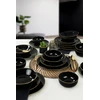 Image de Hermia Concept, TY040424F650A841600MAET600, Services de table, Service de vaisselle en céramique (24 pièces), Noir, Grès céramique, 26 x 26 cm