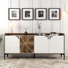 Image de Skye Decor, Venise - Venise FRN, couleur noyer, blanc, commodes, 78x180x35 cm, panneau de particules 100 % mélaminé