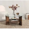 Image de Skye Decor, Mahal, table basse, noyer, 100 % VERRE TREMPÉ, 75 x 75 x 40 cm