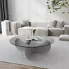 Image de Skye Decor, Himalayas, tables basses, blanc, verre, 90 x 30 x 90 cm