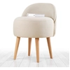 Image de Hanah Home, Corvile- FLF1151, Sahne, Pouf classique, 50% coton / 50% lin