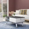 Image de Skye Decor, Delux - Black, White, Table basse, noir, 100 % PANNEAUX DE MÉLAMINE RECOUVERTS, 90 x 45 x 42,4 cm