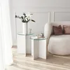 Image de Skye Decor, Lily - White, table d'ensemble (2 pièces), blanc, 100 % verre trempé, 40 x 40 x 50 cm