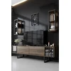 Image de Skye Decor, Chrome Line - Walnut, Black, Armoires de télévision, noyer, 180 x 48 x 30 cm