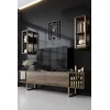 Image de Skye Decor, Gold Line - Walnut, Black, Armoires de télévision, noyer, 180 x 48 x 30 cm