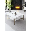 Image de Skye Decor, Gold Line - White, Black, tables basses, blanc, 80 x 40 x 80 cm