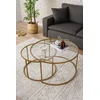 Image de Skye Decor, Gold-Transparent-80-60, Tables basses, or, verre, 80 x 43 x 80 cm