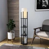 Image de Opviq, lampadaire moderne avec structure métallique, noir, hauteur 130 cm | Abat-jour en tissu Ø 20 cm, douille E27, max. 40 W | Idéal pour les intérieurs scandinaves, élégant et fonctionnel.