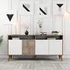 Image de Skye Decor, Milan 160 - Noyer, Blanc, Console, Noyer, PANNEAUX DE PARTICULES 100 % MÉLAMINÉS, 160 x 35 x 78 cm