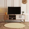 Image de Skye Decor, meuble TV moderne en aggloméré 100 % mélaminé, 150 x 52 x 34 cm, chêne et blanc, avec pieds en bois, nombreuses étagères, fixation murale possible, design scandinave.