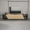 Image de Skye Decor, meuble TV moderne en anthracite et chêne, 240 x 37,1 x 47,4 cm | Panneau de particules 100 % mélaminé, épaisseur 18 mm | Un design élégant et fonctionnel pour votre intérieur.
